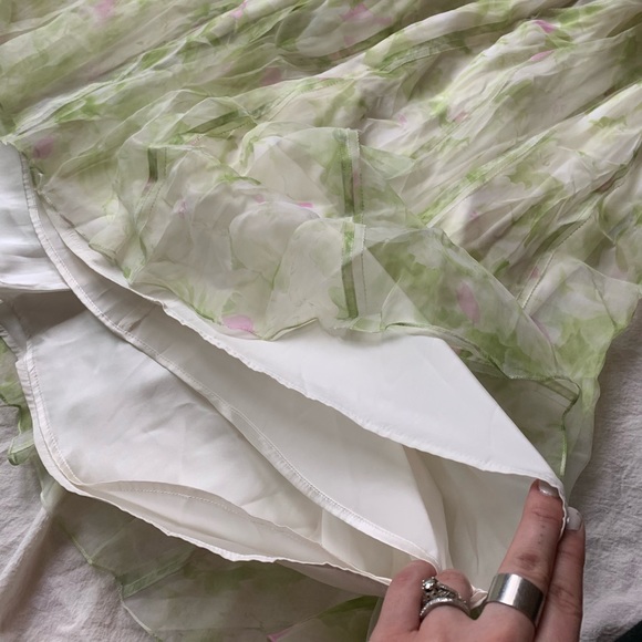 100% Silk Carmen Marc Valvo Spaghetti Strap Dress - Picture 6 of 8